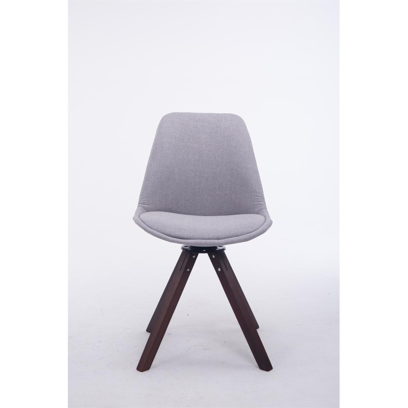Chaise visiteur pivotante Troyes en tissu noyer carr? gris