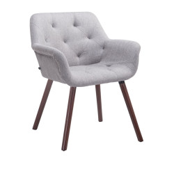 Silla De Comedor Cassidy En Tela Gris,Nogal