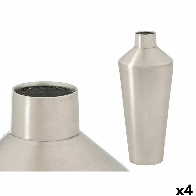 Vase 10219-SS Argenté Fer 16 x 40 x 16 cm (4 Unités)
