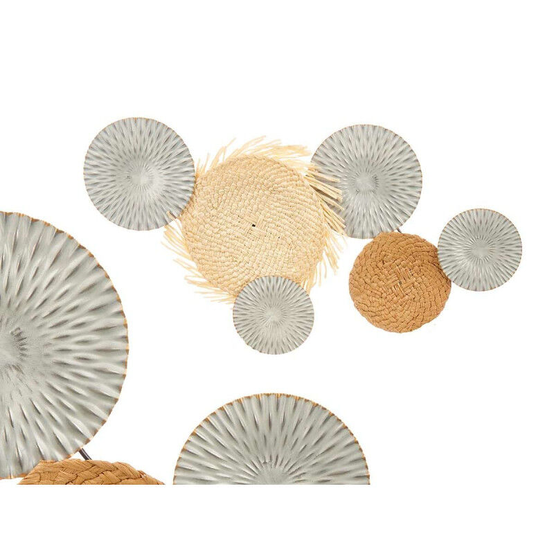 Décoration murale 23SMB1537 Marron Gris Métal 76,8 x 4,4 x 50,2 cm (4 Unités)