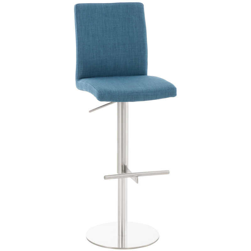 Tabouret de bar Cadiz tissu acier inoxydable bleu