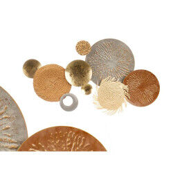 Décoration murale 23SMA0041 Marron Gris Métal Papier Fibre naturelle 90,2 x 5,7 x 47 cm (2 Unités)