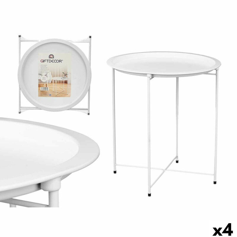 Table d'Appoint Pliable WR4405.1 Blanc 46,8 x 50,2 x 46,8 cm (4 Unités)