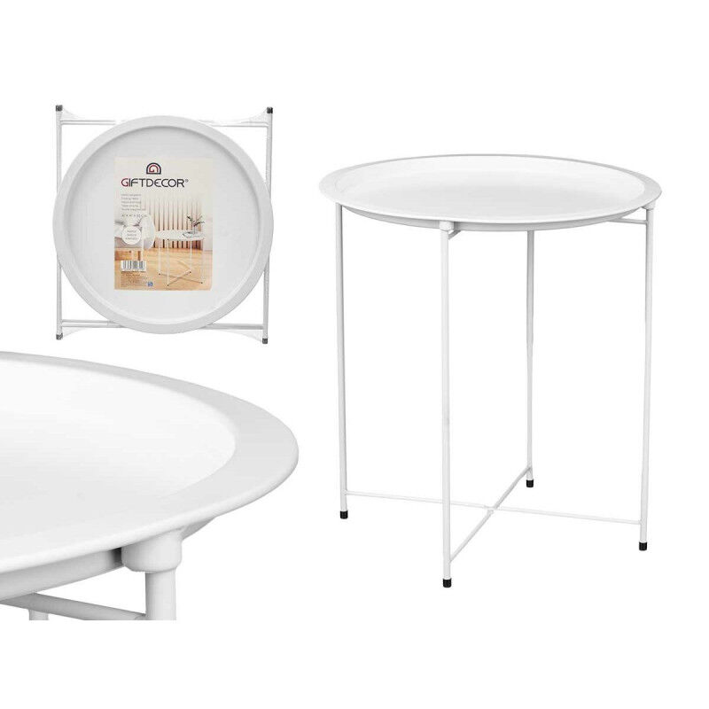 Table d'Appoint Pliable WR4405.1 Blanc 46,8 x 50,2 x 46,8 cm (4 Unités)