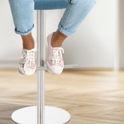Tabouret de bar Cadiz tissu acier inoxydable bleu