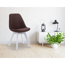 Chaise visiteur Borneo V2 Tissu blanc marron