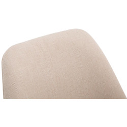 Silla De Comedor Borneo V2 En Tela Crema,Blanco