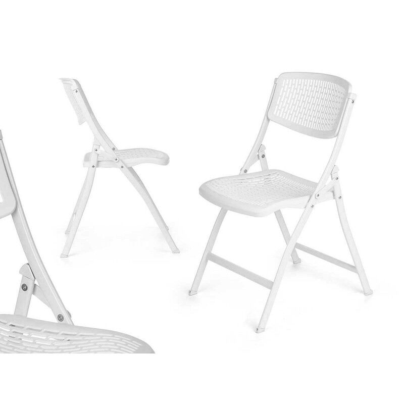 Chaise Pliante 12721 Blanc 59 x 50 x 82 cm 108 x 11,5 x 50 cm (4 Unités)