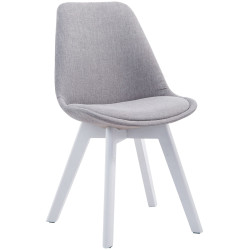 Chaise visiteur Borneo V2 Tissu blanc gris