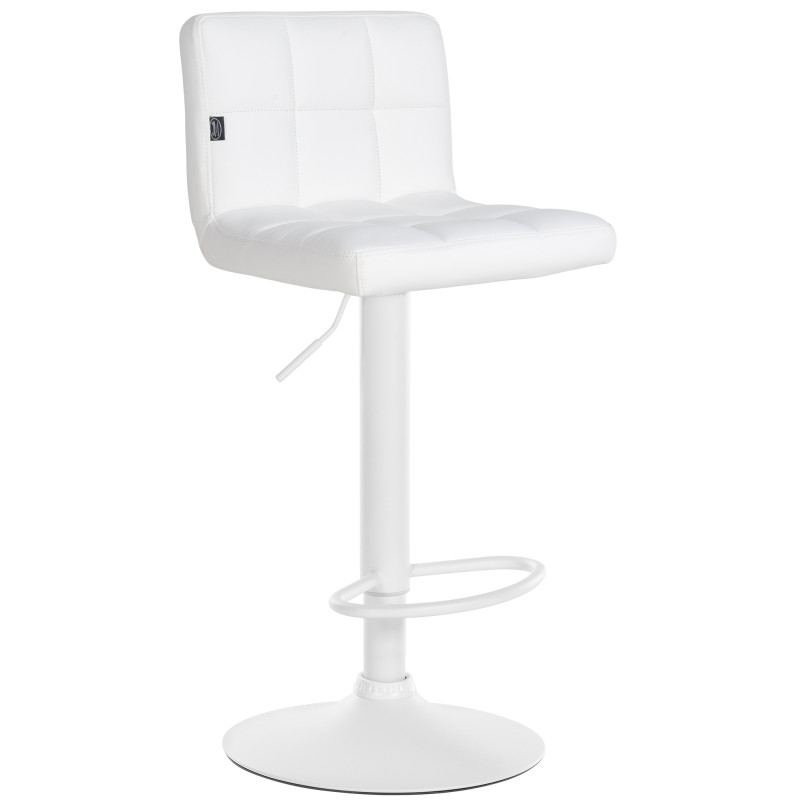 Tabouret de bar Feni en cuir artificiel blanc blanc
