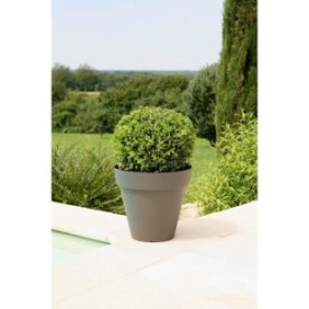 RIVIERA Pot de fleurs Soleilla - Rond - Ш 39,2 x 35,8 cm -Gris pailleté