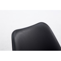 Chaise visiteur Borneo V2 blanc simili cuir noir