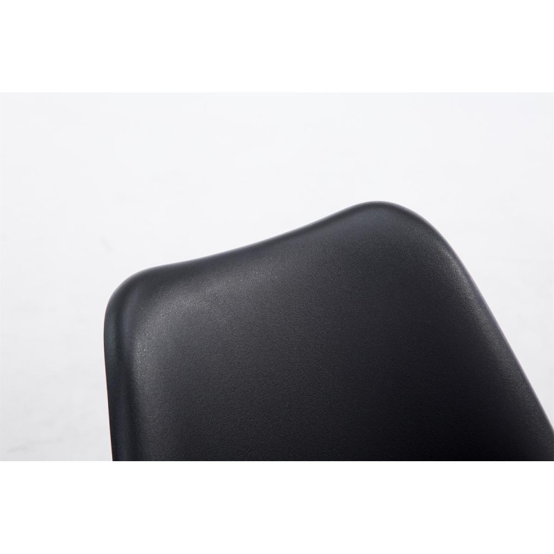 Chaise visiteur Borneo V2 blanche en similicuir noir