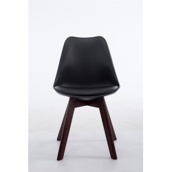 Chaise visiteur Borneo V2 en similicuir noyer noir