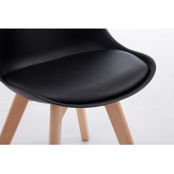 Chaise visiteur Borneo V2 Natura en similicuir noir