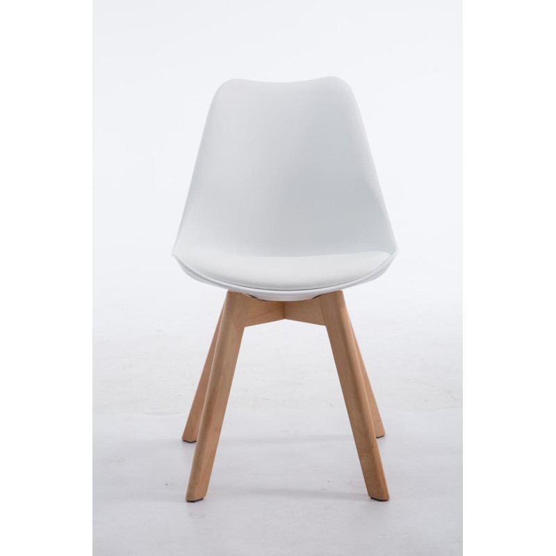 Sedia Borneo in similpelle bianco,natura