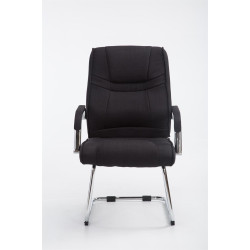 Silla Cantiléver XXL Attila Tapizada en Tela Negro