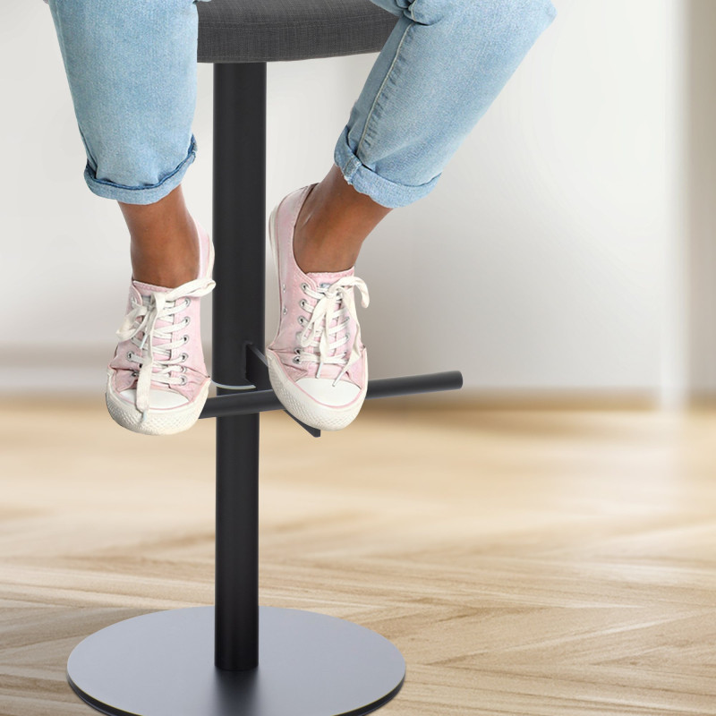 Tabouret de bar Cadiz en tissu gris foncé