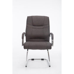 Silla Cantiléver XXL Attila Tapizada en Tela Gris oscuro