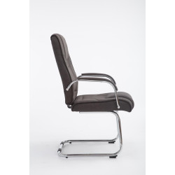 Chaise visiteur Attila, tissu gris fonc?