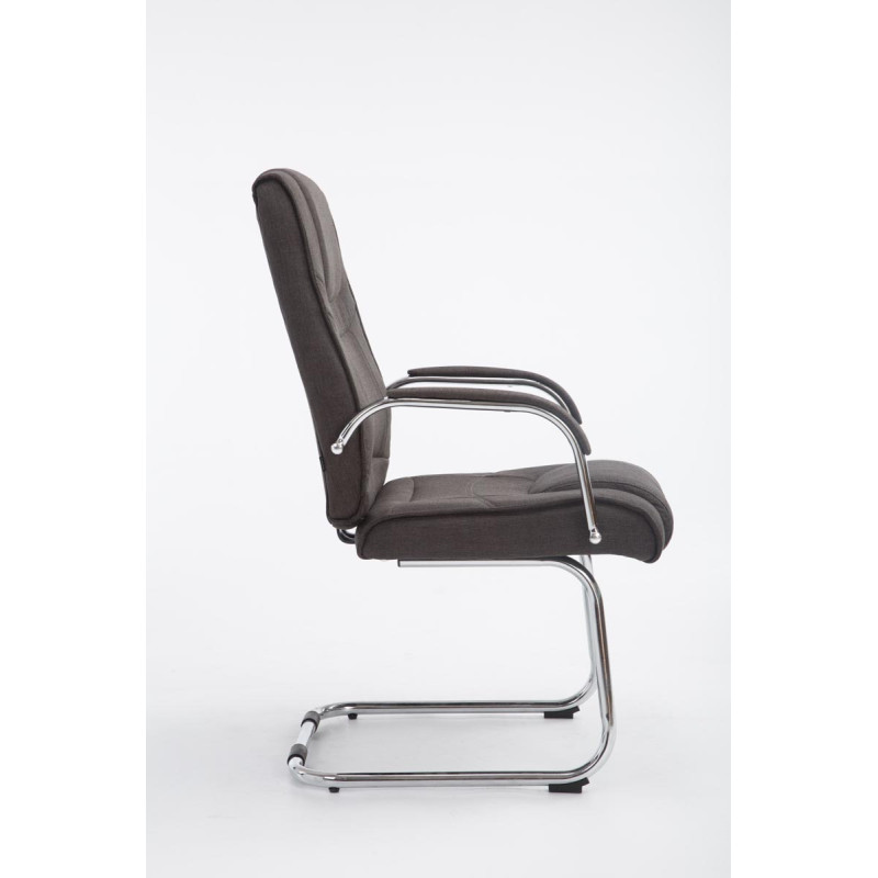 Chaise visiteur Attila, tissu gris fonc?