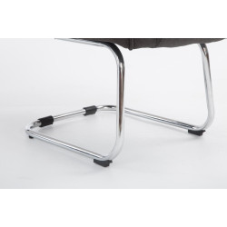 Chaise visiteur Attila, tissu gris fonc?