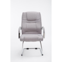 Chaise visiteur Attila en tissu gris