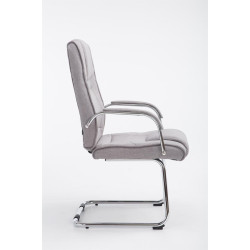 Chaise visiteur Attila en tissu gris