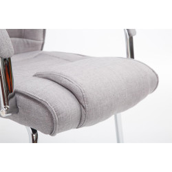 Chaise visiteur Attila en tissu gris