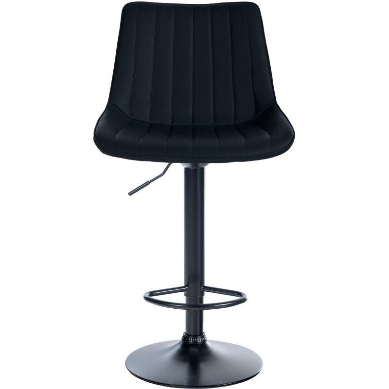 Tabouret de bar Toni simili cuir noir noir