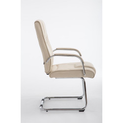 Silla Cantiléver XXL Attila Tapizada en Tela Crema