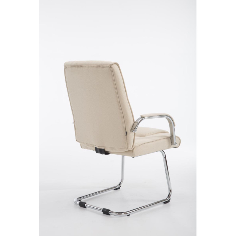 Silla Cantiléver XXL Attila Tapizada en Tela Crema