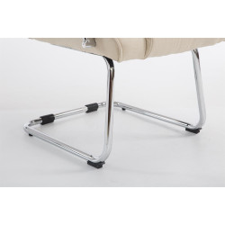 Chaise visiteur Attila tissu crème