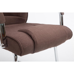 Silla Cantiléver XXL Attila Tapizada en Tela Marrón