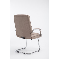 Silla Cantiléver XXL Attila Tapizada en Tela Gris topo