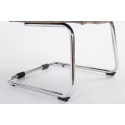 Silla Cantiléver XXL Attila Tapizada en Tela Gris topo