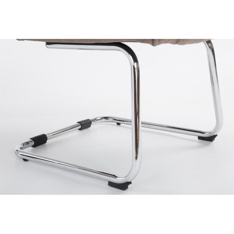 Silla Cantiléver XXL Attila Tapizada en Tela Gris topo