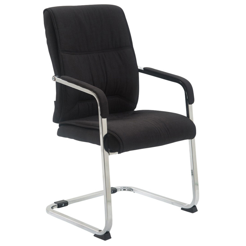 Chaise visiteur XL Anubis en tissu noir