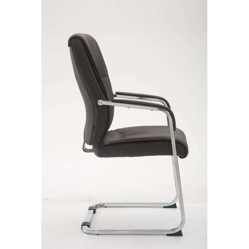 Fauteuil visiteur XL Anubis, tissu gris fonc?