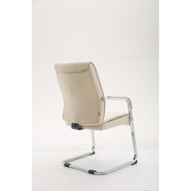 Fauteuil visiteur XL Anubis en tissu cr?me