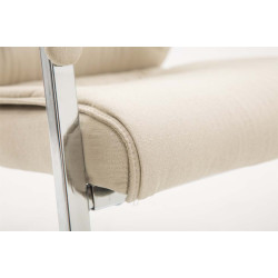 Fauteuil visiteur XL Anubis en tissu cr?me