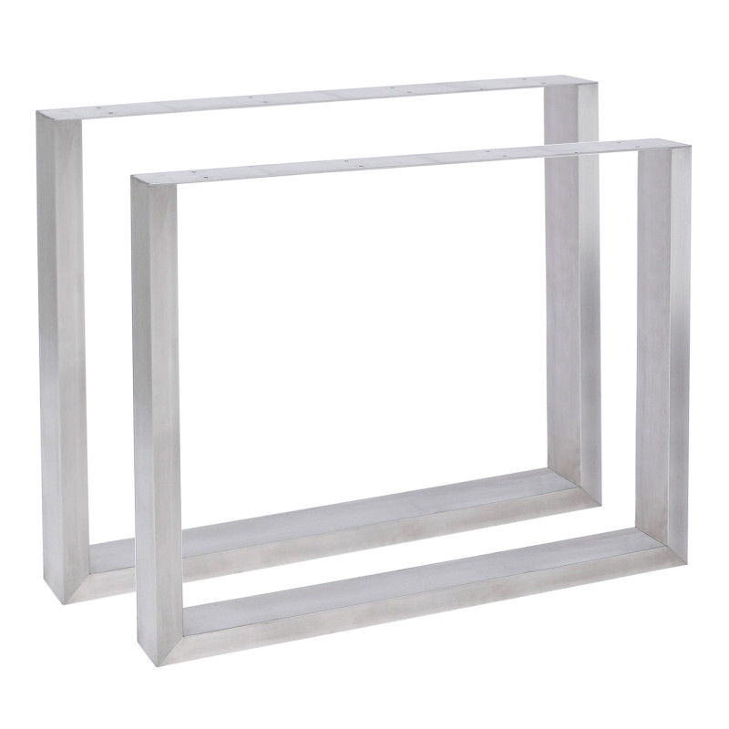 2x pieds de tables à manger Velden 80 cm acier inoxydable