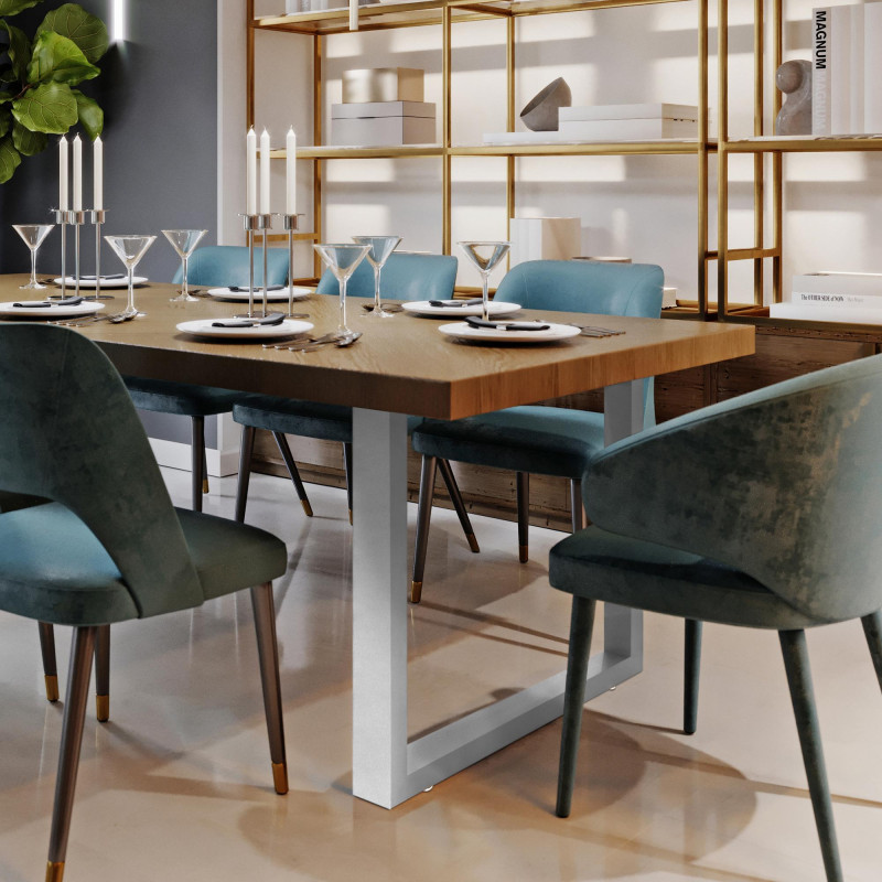 2x pieds de tables à manger Velden 80 cm acier inoxydable