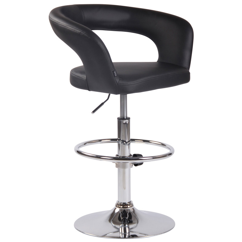Tabouret de bar Jaen en simili cuir noir