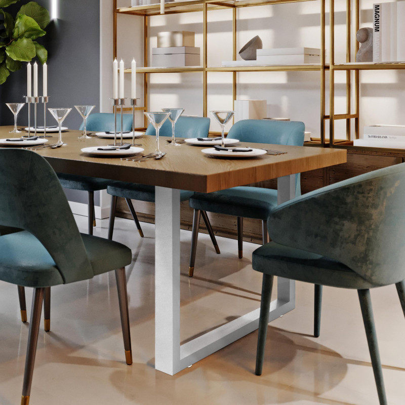 2x pieds de tables à manger Velden 90 cm acier inoxydable