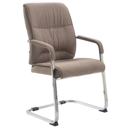 Fauteuil visiteur XL Anubis en tissu taupe