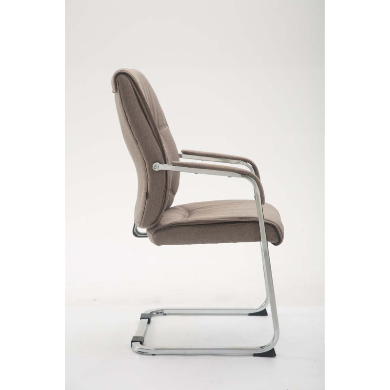 Fauteuil visiteur XL Anubis en tissu taupe