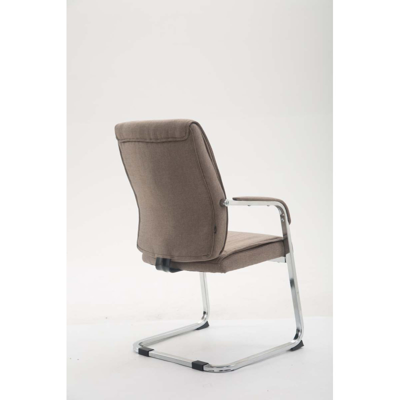 Fauteuil visiteur XL Anubis en tissu taupe