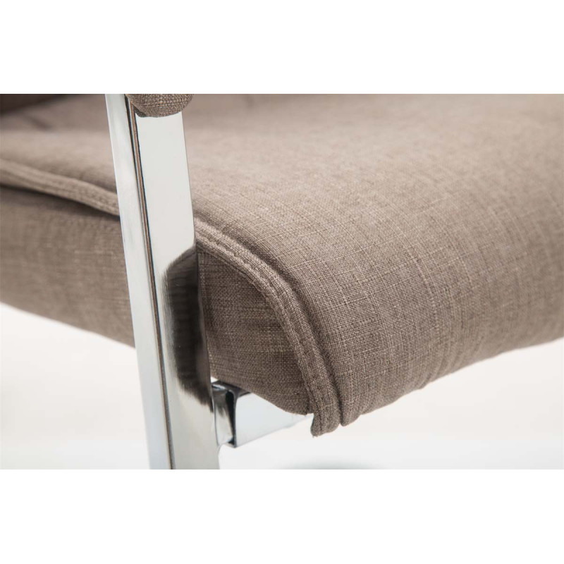 Fauteuil visiteur XL Anubis en tissu taupe