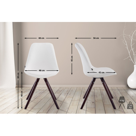 Chaise ronde blanche pour visiteurs Laval Cappuccino